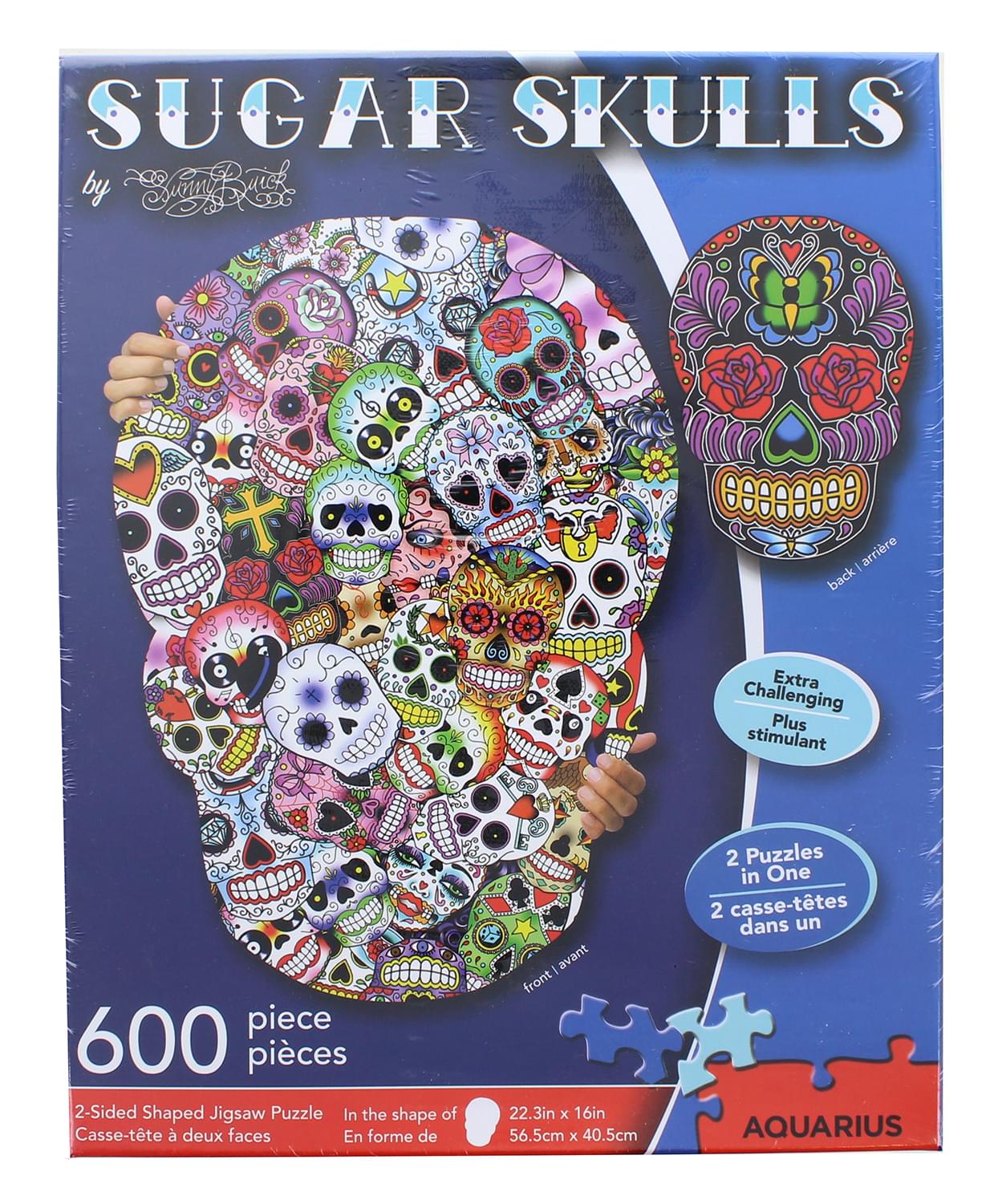 Sugar Skulls 600 Piece Shaped 2 Sided Jigsaw Puzzle