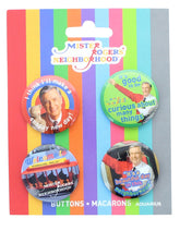 Mister Rogers Carded Button Pin 4 Pack
