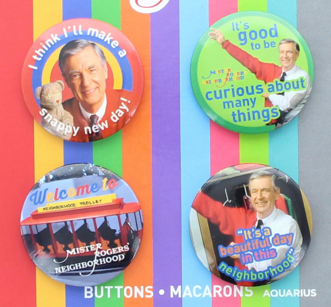 Mister Rogers Carded Button Pin 4 Pack