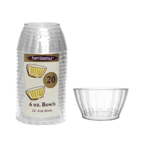 6 oz Plastic Clear Elegance Deluxe Bowls 20 Count