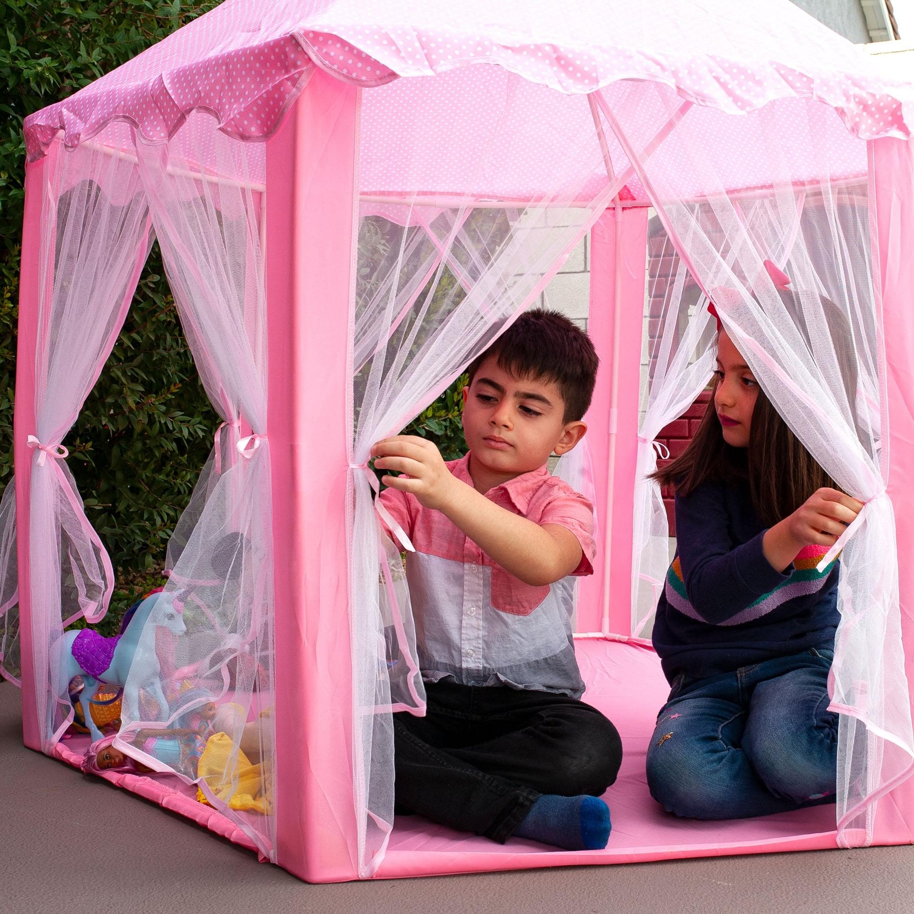 Pink Hexagon Fantasy Castle Play Tent | 53 x 47 x 55 Inches