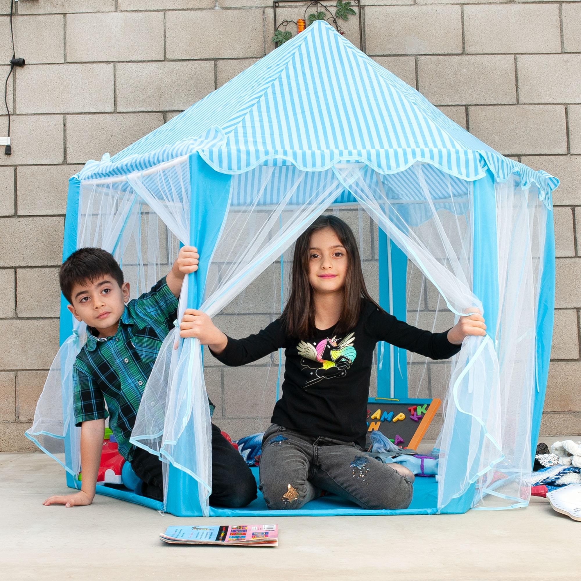 Blue Hexagon Fantasy Castle Play Tent | 53 x 47 x 55 Inches
