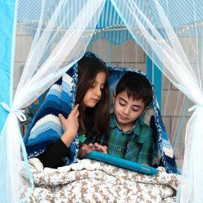 Blue Hexagon Fantasy Castle Play Tent | 53 x 47 x 55 Inches
