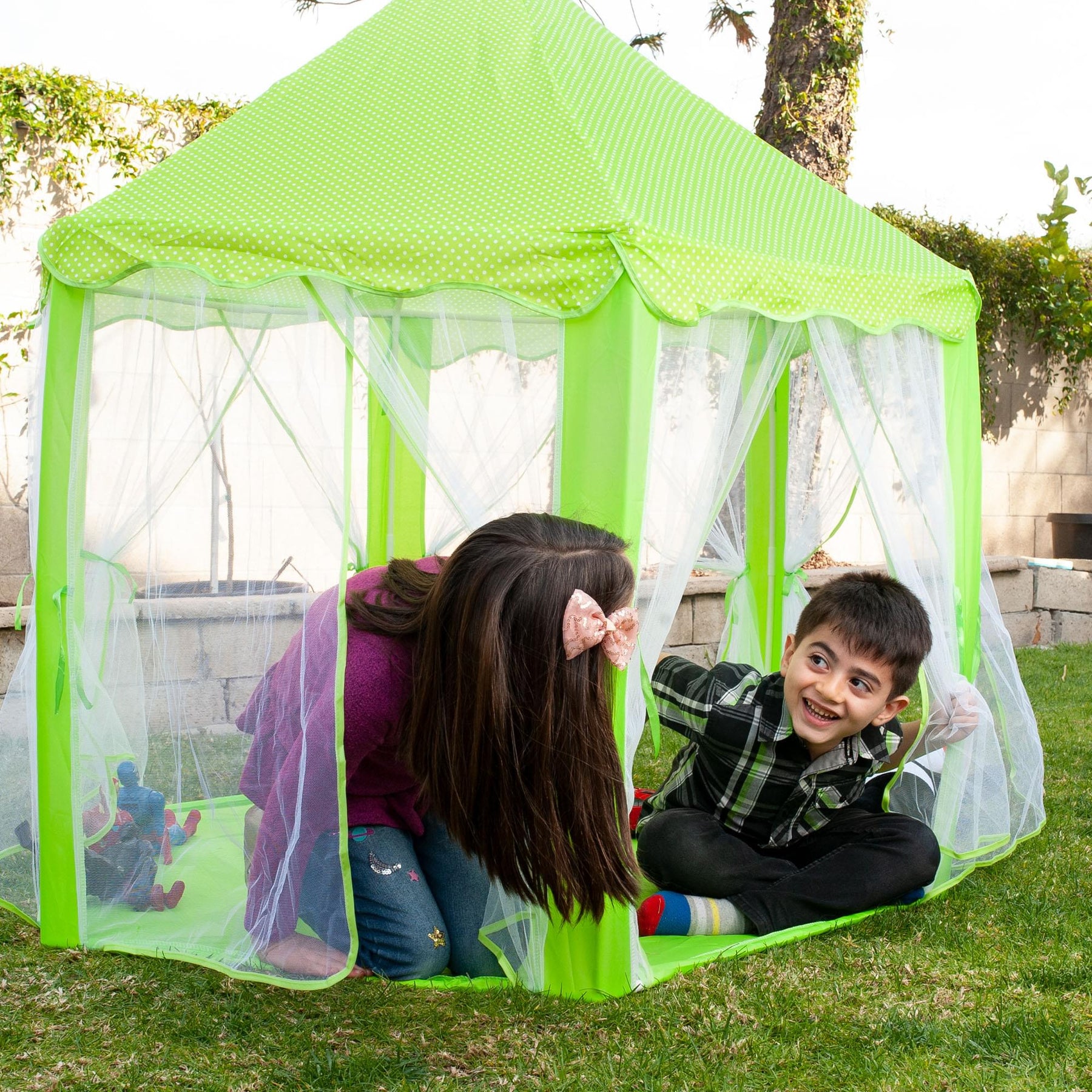 Green Hexagon Fantasy Castle Play Tent | 53 x 47 x 55 Inches