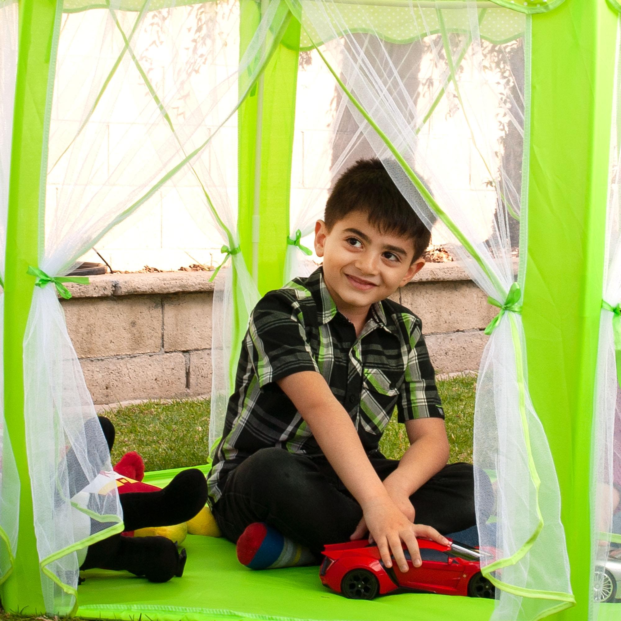 Green Hexagon Fantasy Castle Play Tent | 53 x 47 x 55 Inches