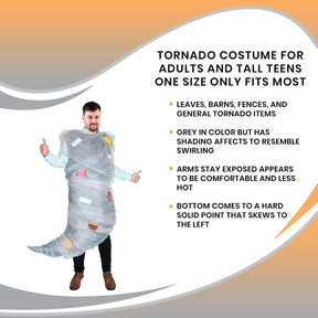 Tornado Costume For Adults and Tall Teens One Size Only Fits Most