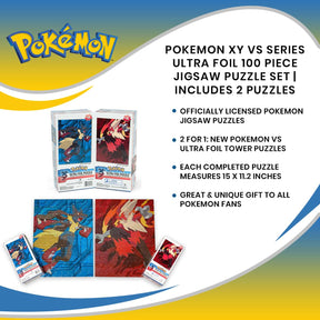 Pokemon XY VS Series Ultra Foil 100 Piece Jigsaw Puzzle Set | Includes 2 Puzzles