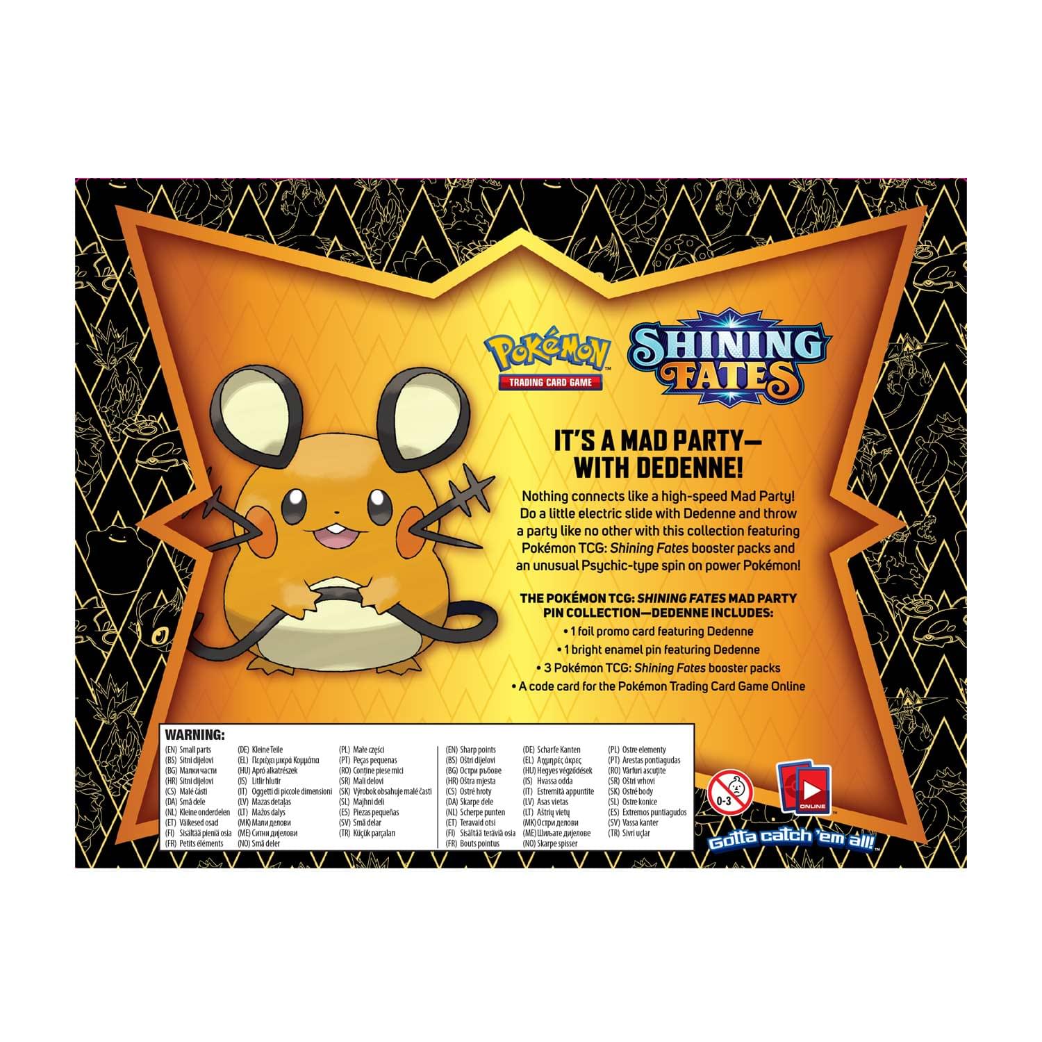 Pokemon TCG: Shining Fates Mad Party Pin Collection | Dedenne