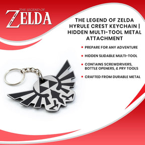 The Legend Of Zelda Hyrule Crest Keychain | Hidden Multi-Tool Metal Attachment