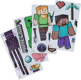 Minecraft Characters Removable Vinyl Stickers | 4 Sheets, 19 Decals