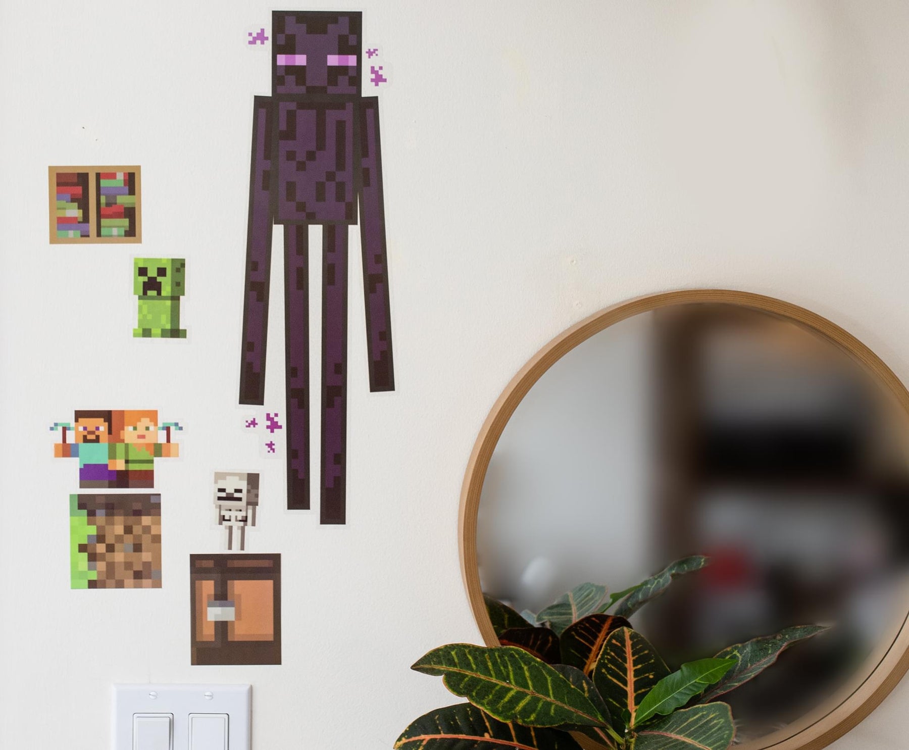 Minecraft Characters Removable Vinyl Stickers | 4 Sheets, 19 Decals