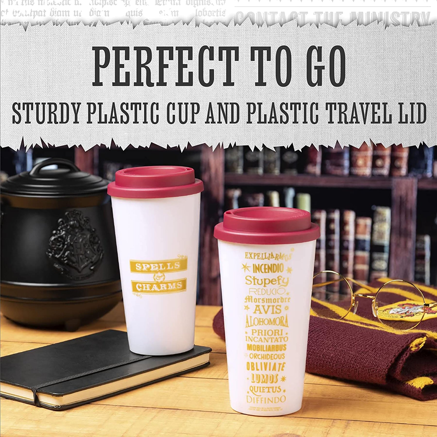Harry Potter Spells 15 Ounce Plastic Travel Mug