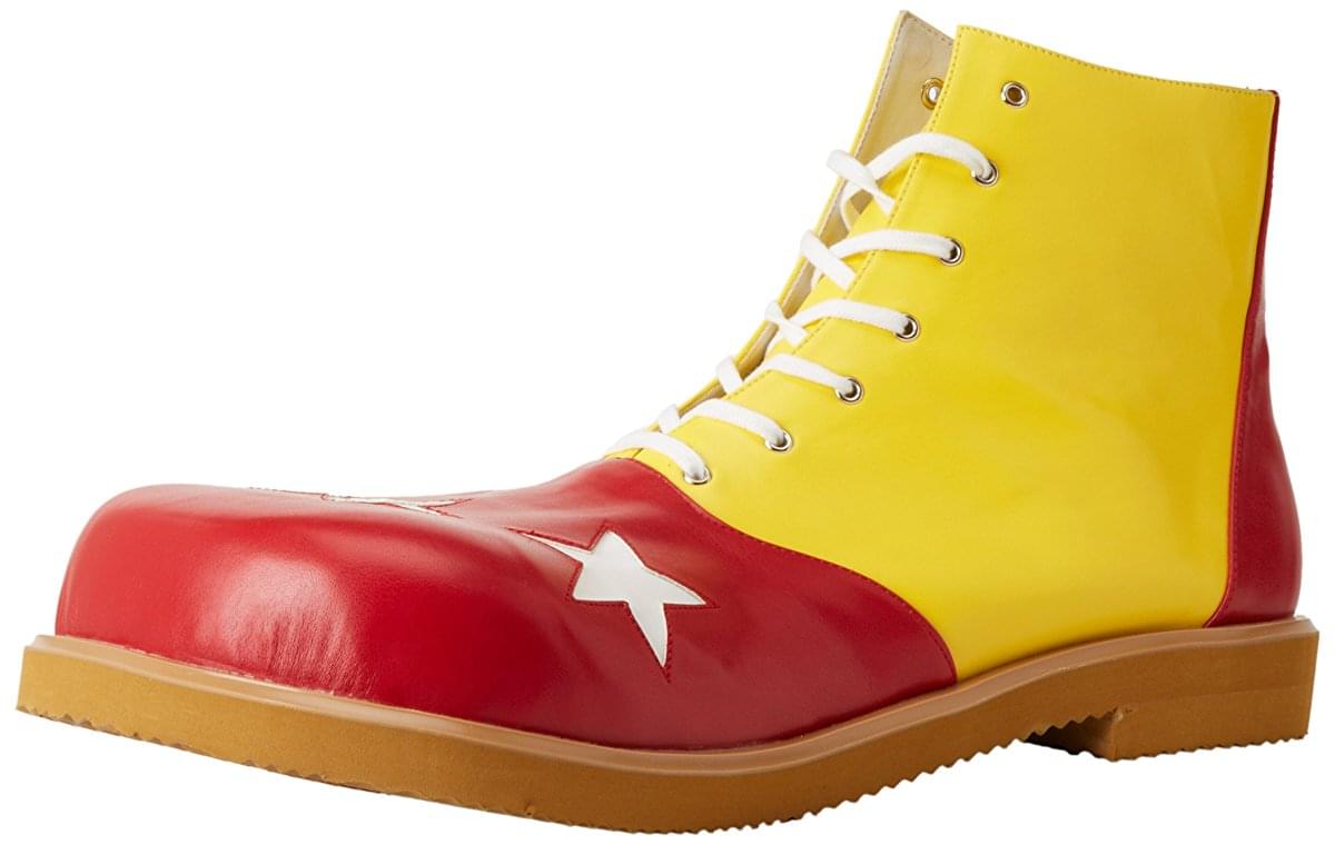 Men's Clown Costume Boots, Red/Yellow
