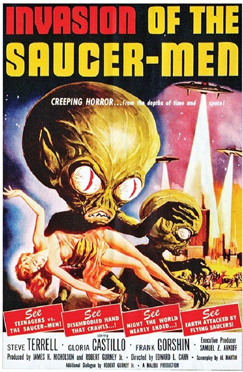Invasion Of Saucer Men Poster Cling Halloween Decoration