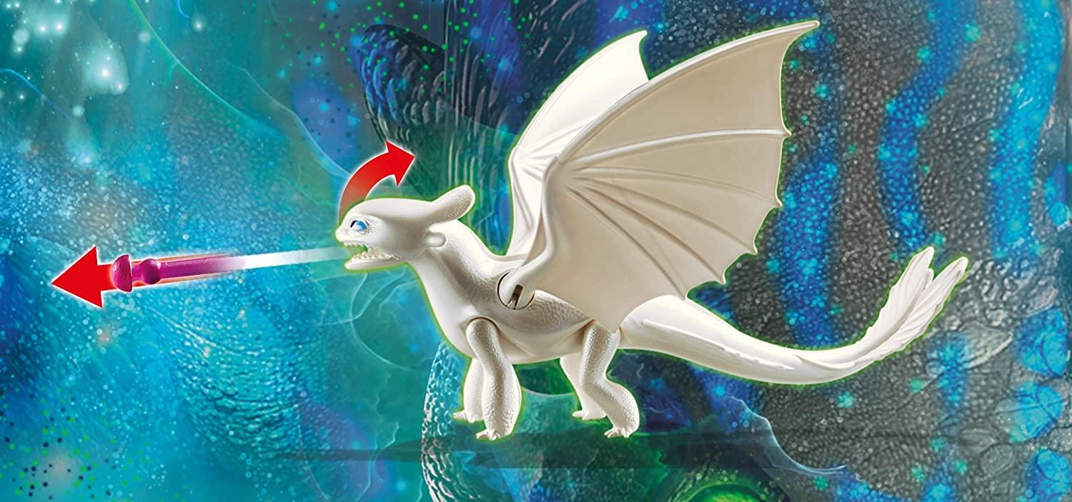 How to Train Your Dragon 3 Light Fury with Baby Dragon Plamobil Set