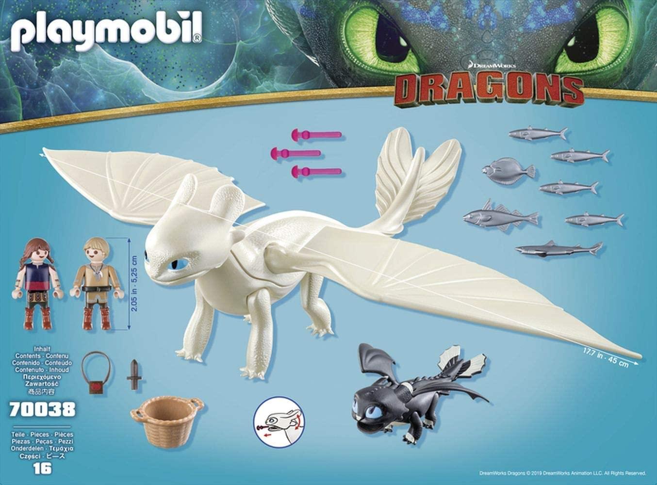 How to Train Your Dragon 3 Light Fury with Baby Dragon Plamobil Set