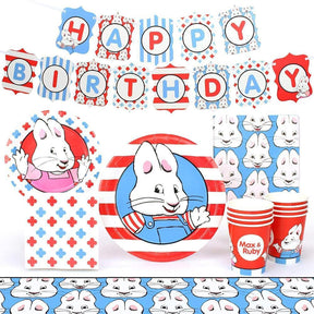 Max and Ruby Birthday Party Supplies Pack | 66 Pieces | Serves 8 Guests