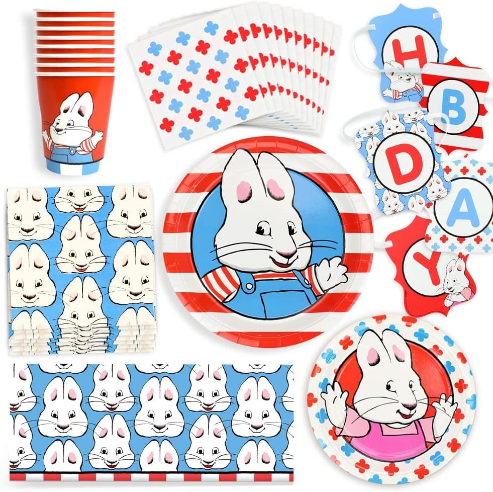 Max and Ruby Birthday Party Supplies Pack | 66 Pieces | Serves 8 Guests