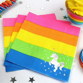 Rainbow Unicorn Birthday Party Supplies Pack | 66 Pieces | Serves 8 Guests