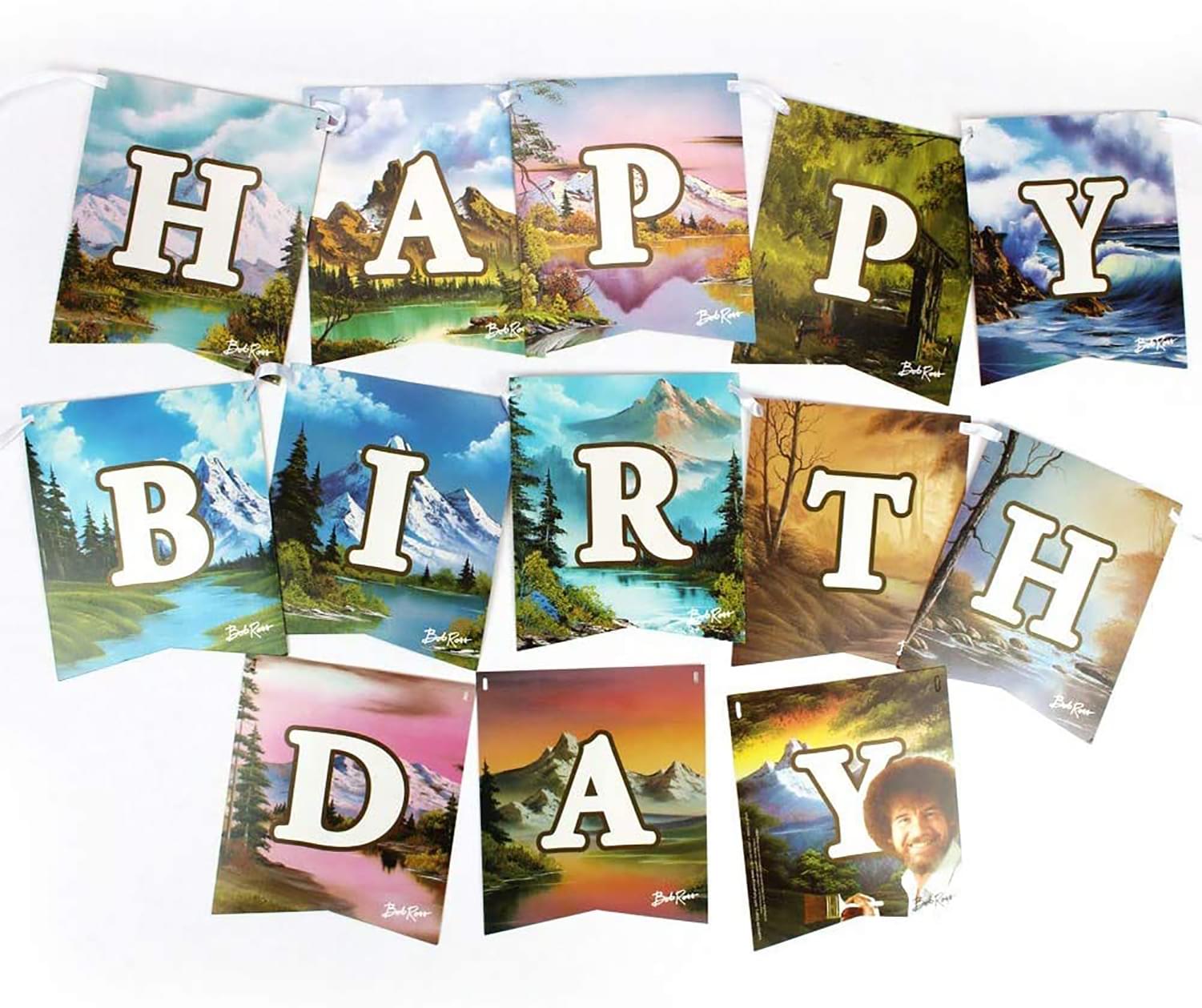 Bob Ross Classic Birthday Party Supplies Pack | 66 Pieces | Serves 8 Guests