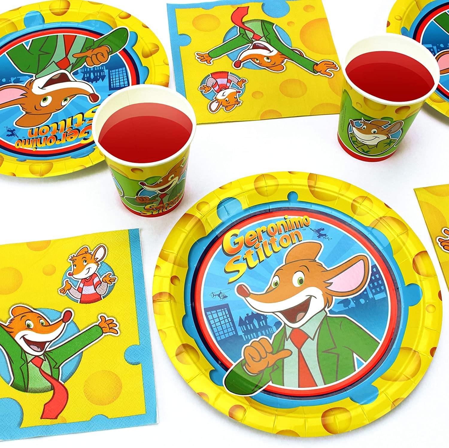 Geronimo Stilton Birthday Party Supplies Pack | 58 Pieces | Serves 8 Guests