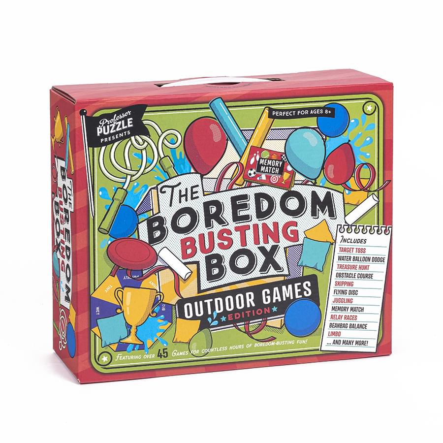 Outdoor Boredom Busting Box - 45 Fun Games for Outdoor Picnic Party Activities