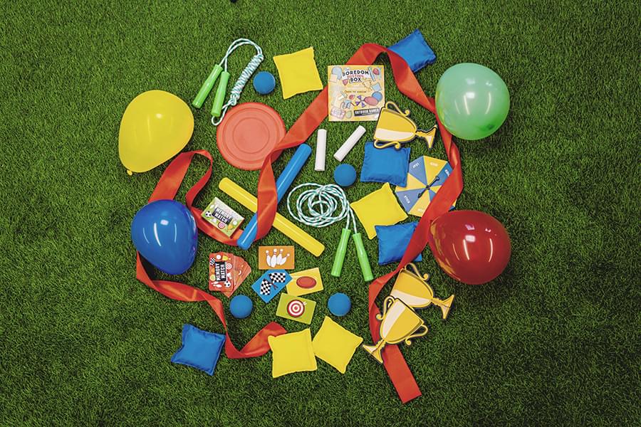 Outdoor Boredom Busting Box - 45 Fun Games for Outdoor Picnic Party Activities