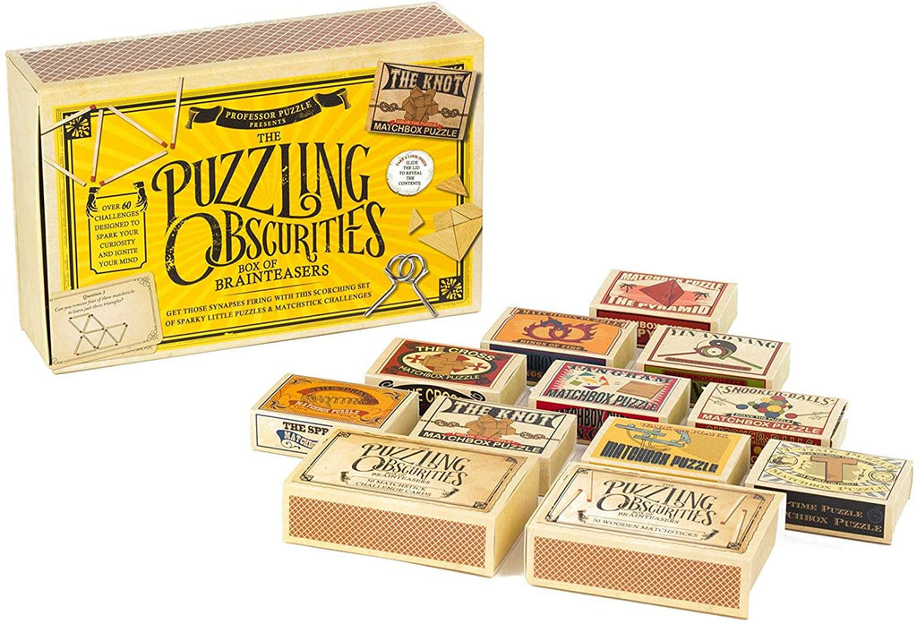 Obscurities Box of Brain Teasers | 10 Matchbox Puzzles | Free Shipping