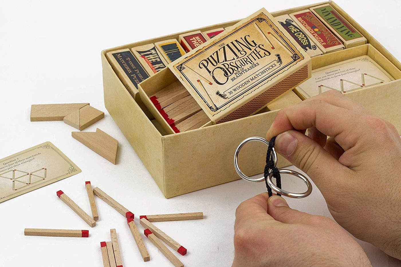 Obscurities Box of Brain Teasers | 10 Matchbox Puzzles | Free Shipping