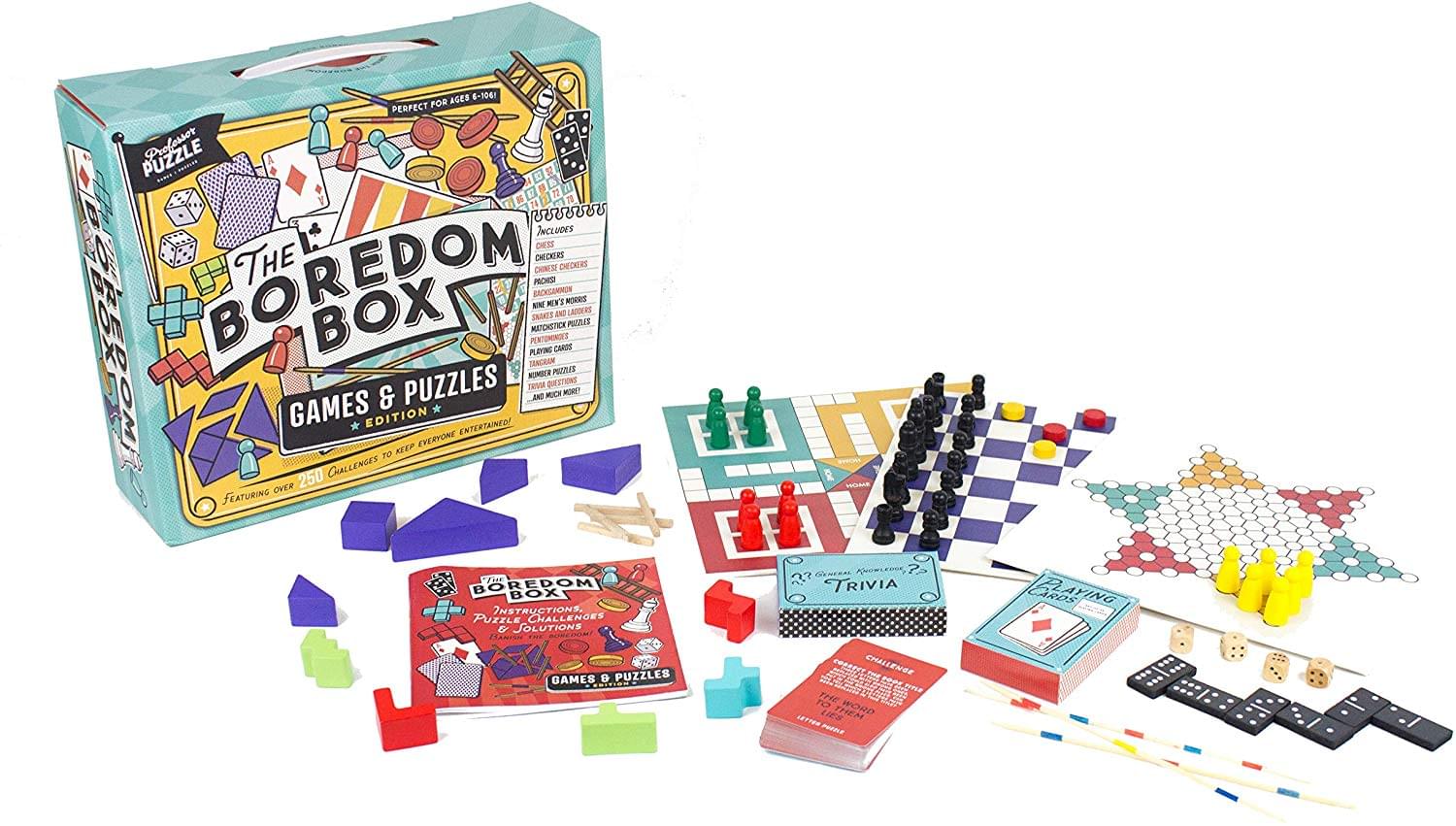 The Boredom Box Games & Puzzles Set | Over 250 Activities