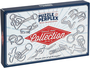 Puzzle & Perplex Metal Brain Teaser Puzzle Set | 10 Pieces
