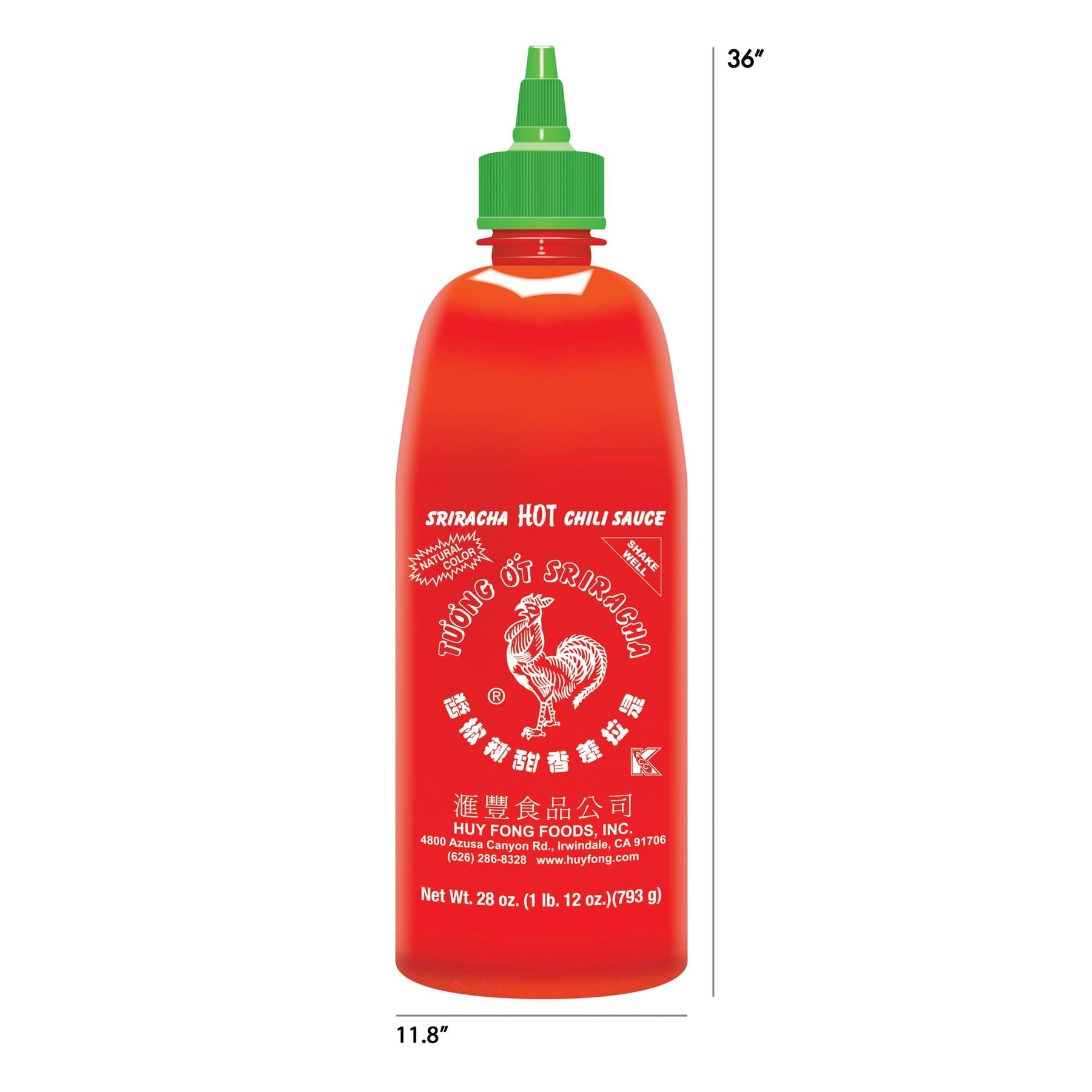 Sriracha Hot Sauce Bottle Shaped 1000 Piece Jigsaw Puzzle