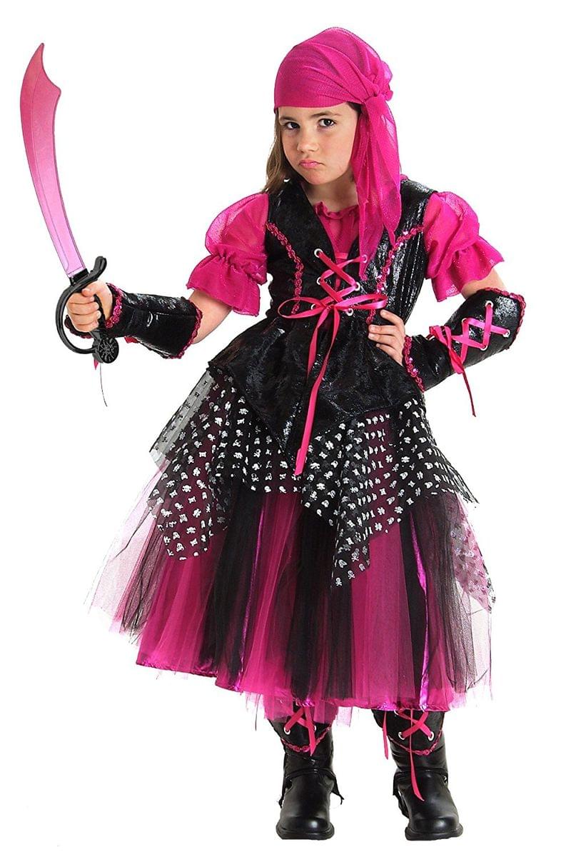 Pink Caribbean Pirate Child Costume