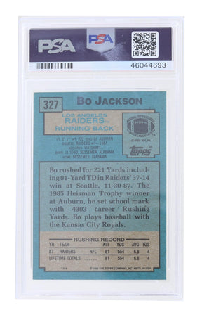 NFL 1988 Topps #327 Bo Jackson RC Heisman Raiders PSA 9