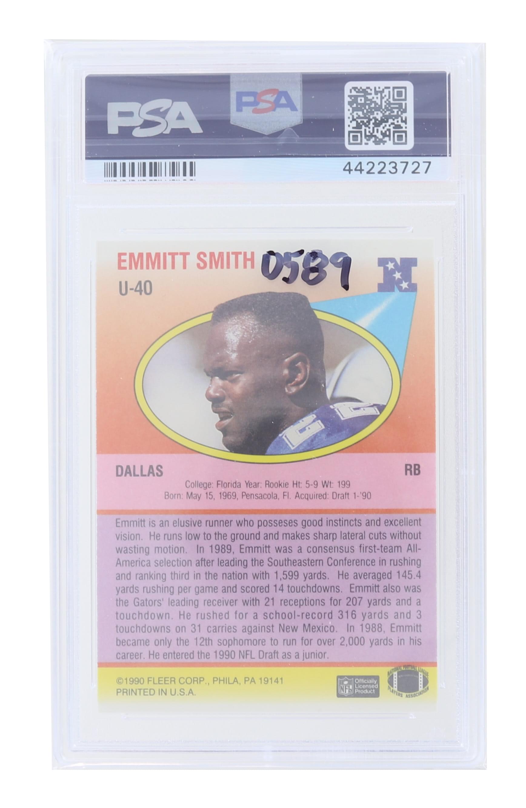 NFL 1990 Fleer Update #U-40 Emmitt Smith RC Hof PSA 10