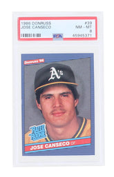MLB 1986 Donruss #39 Jose Canseco RC PSA 8