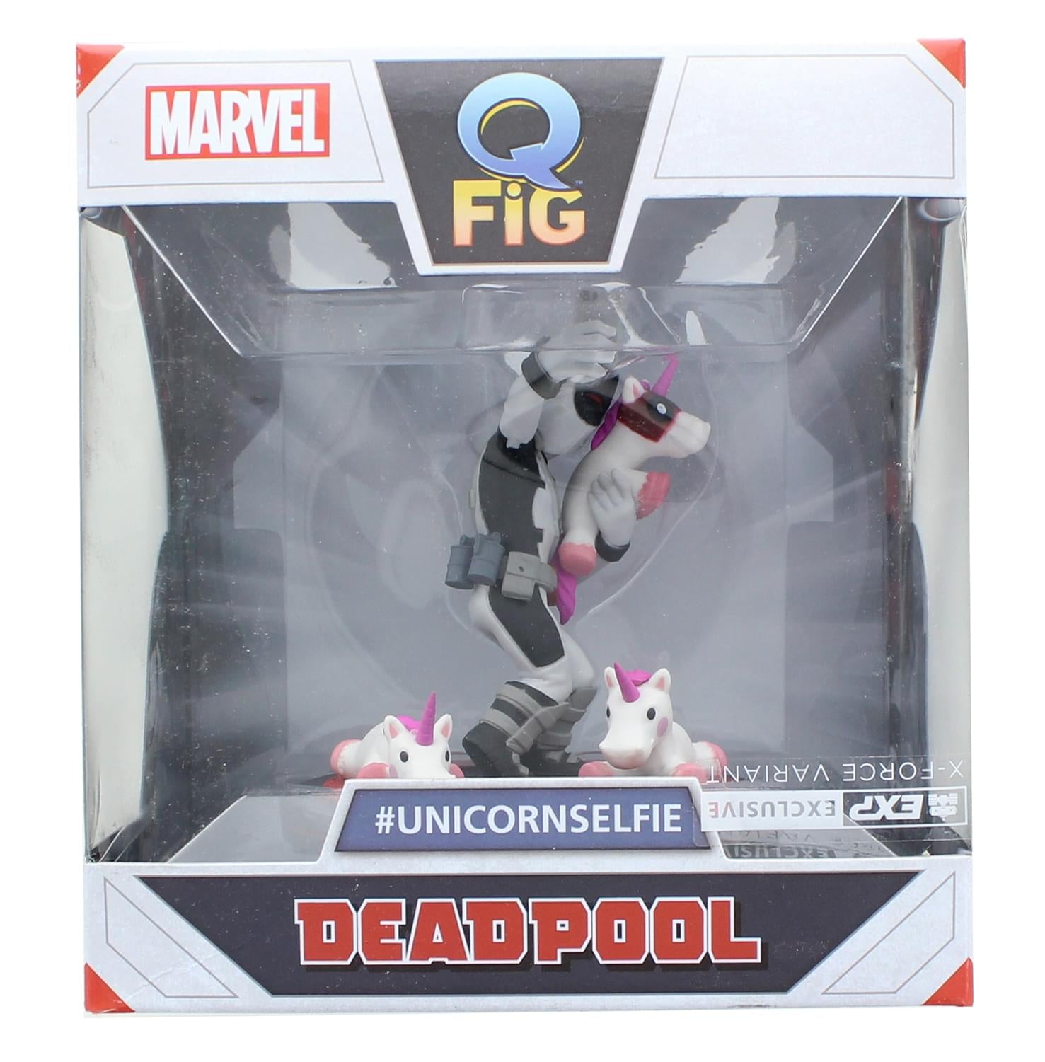 Marvel 3.5 Inch Q-Fig Mini Figure | X-Force Deadpool Unicorn Selfie