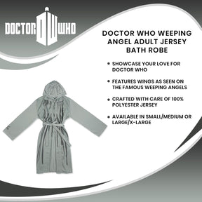 Doctor Who Weeping Angel Adult Jersey Bath Robe