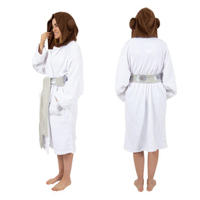 Star Wars Princess Leia Unisex Hooded Bathrobe for Adults | One Size Fits Most