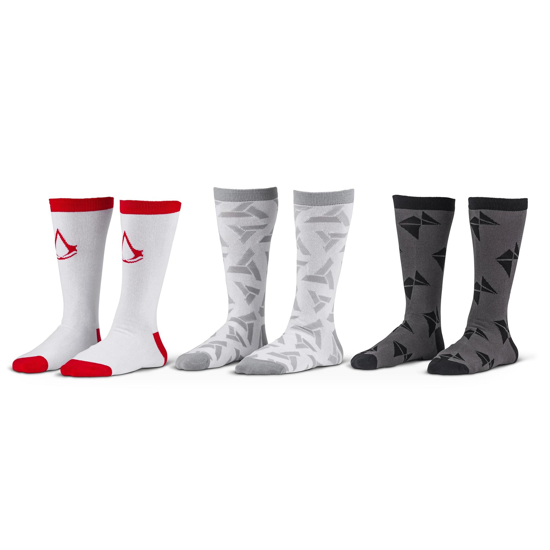 Assassins Creed Icons Mens Crew Socks | Video Game Socks | 3 Pairs Size 9-12