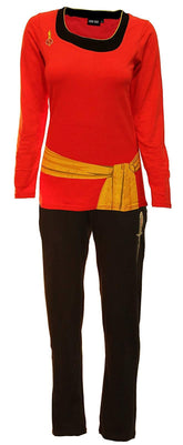 Star Trek Red Uhura Long Sleeve Adult Costume Pajama Set