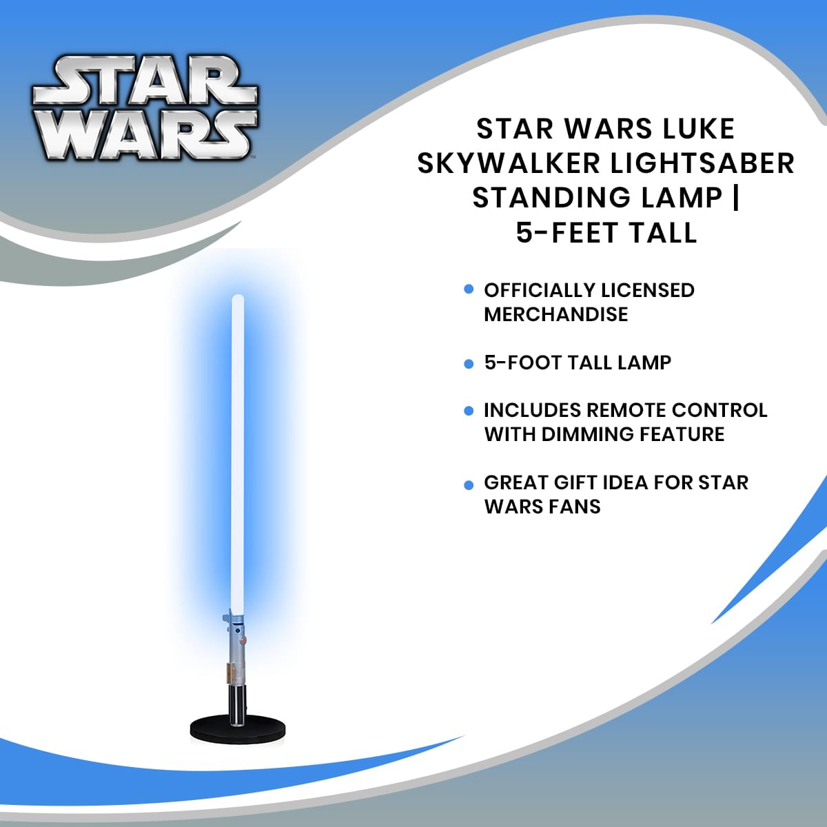 Star Wars Luke Skywalker Lightsaber Standing Lamp | 5-Feet Tall