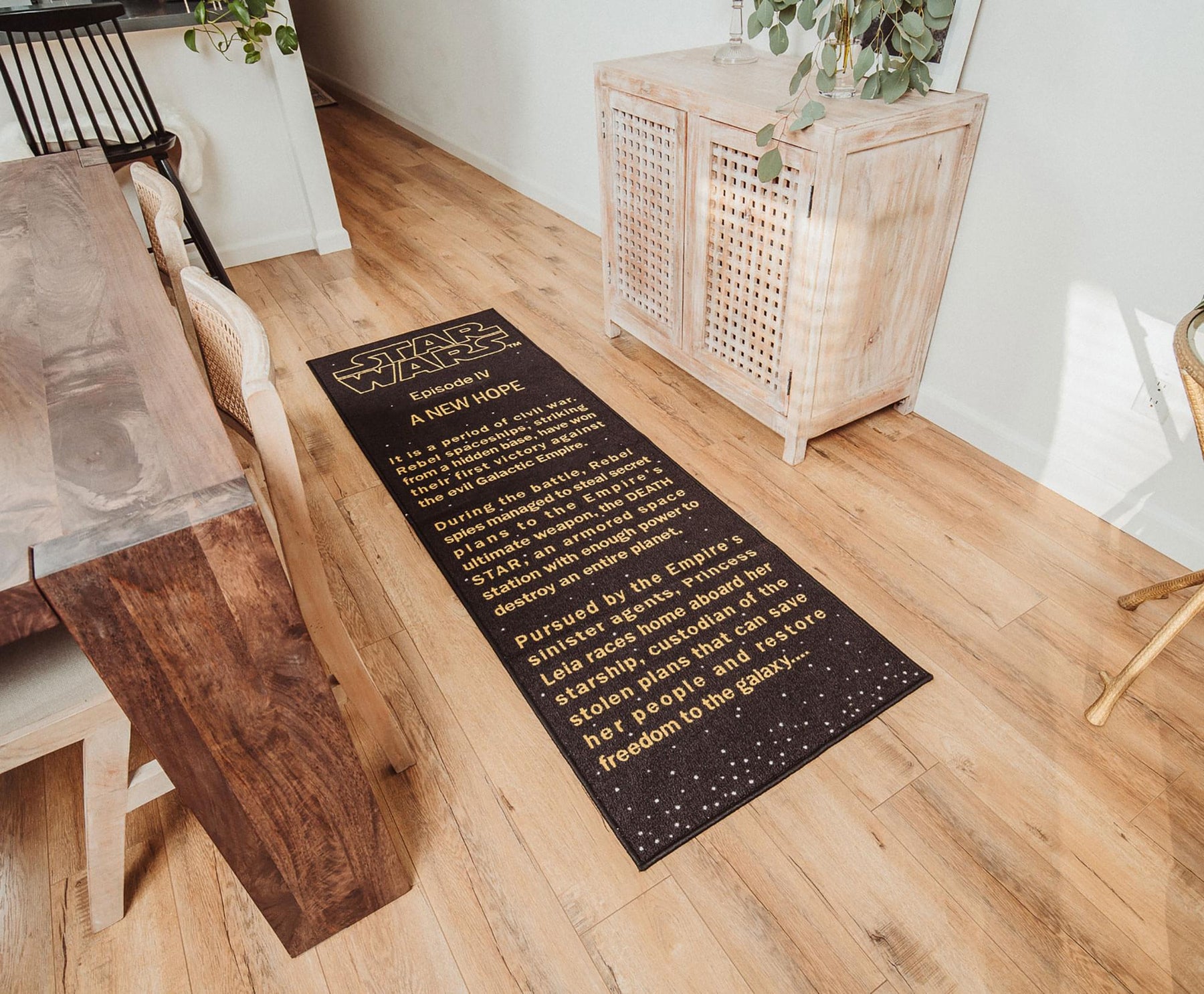 Star Wars: A New Hope Title Crawl Printed Area Rug | 26 x 77 Inches