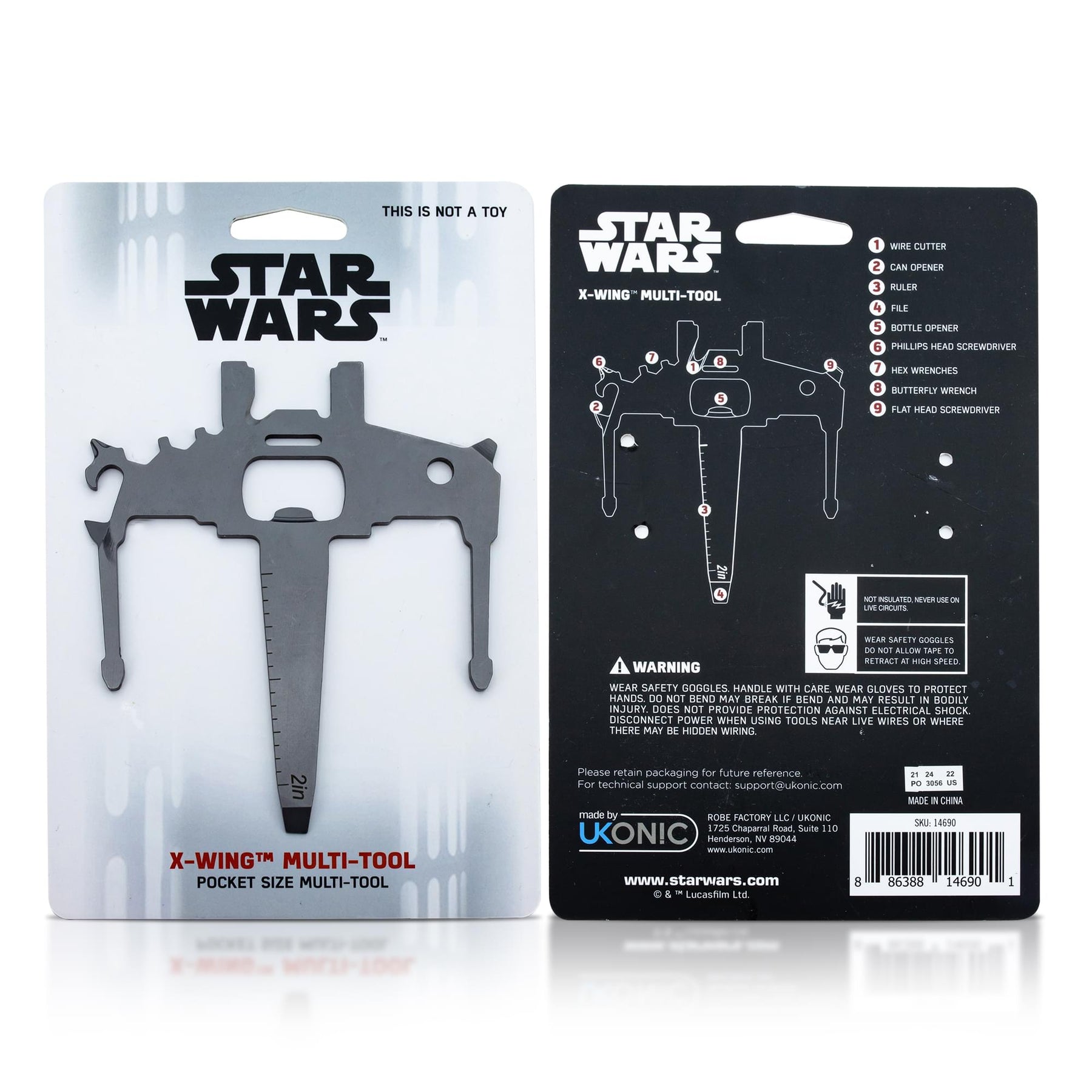 Star Wars X-Wing Pocket Size 9-In-1 Portable Multitool Kit