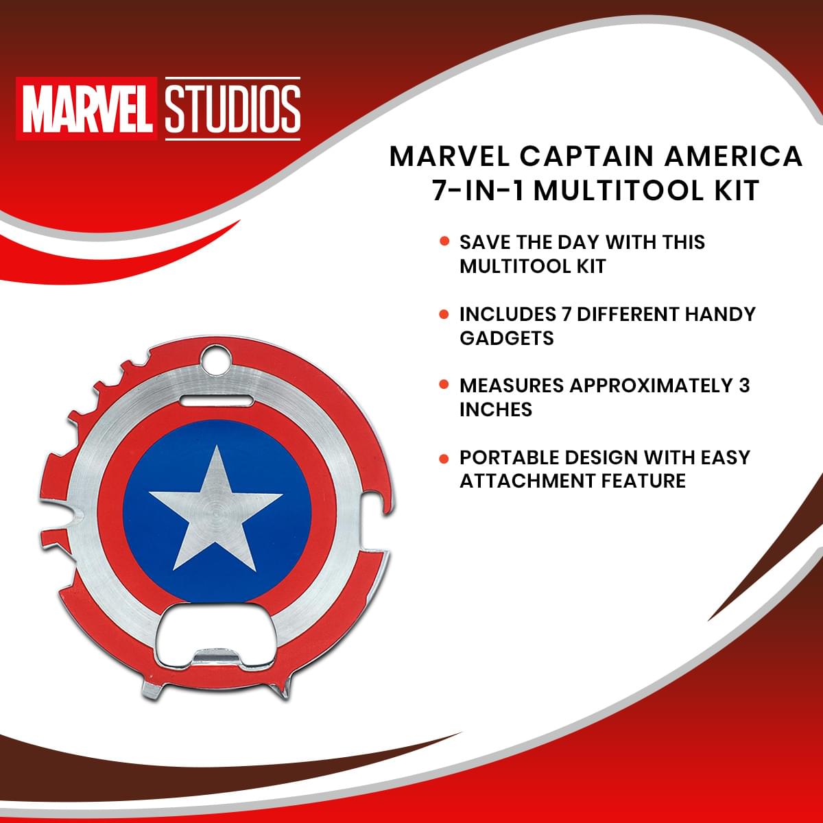 Marvel Captain America Multi Tool, 7 Gadgets
