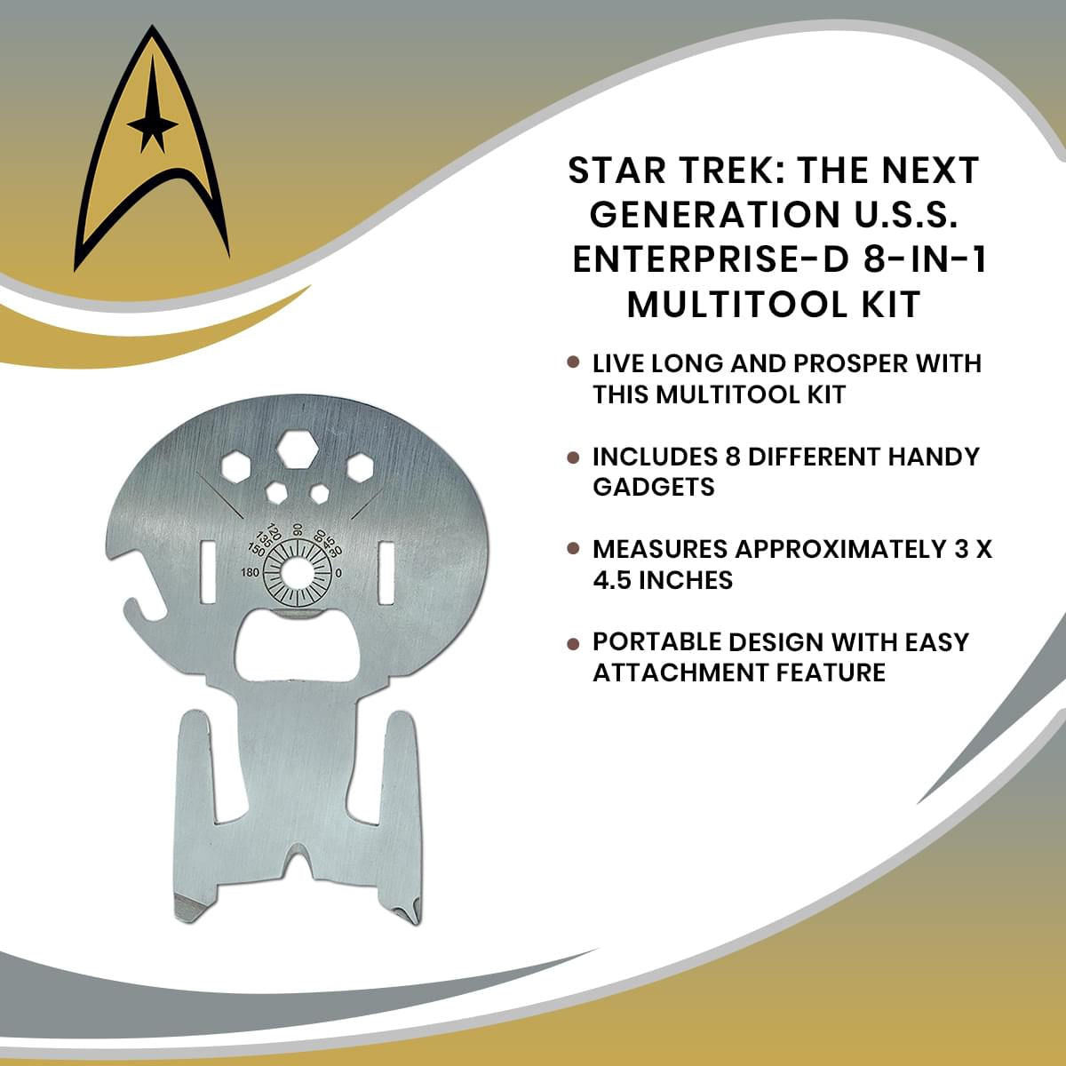 Star Trek: The Next Generation U.S.S. Enterprise-D 8-In-1 Multitool Kit