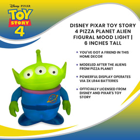 Disney Pixar Toy Story 4 Pizza Planet Alien Figural Mood Light | 6 Inches Tall