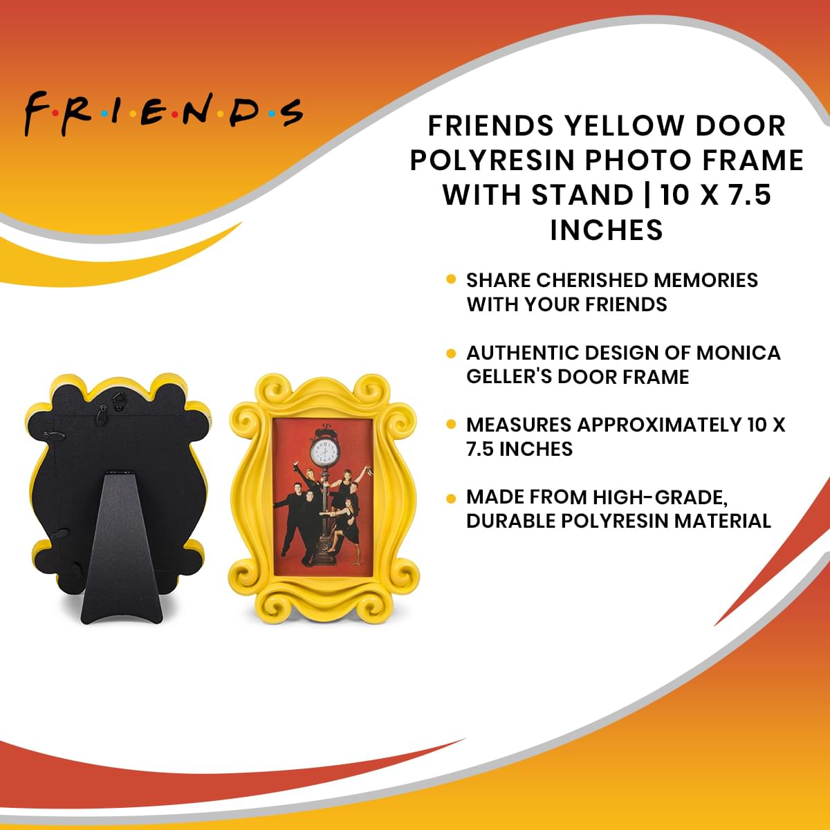Friends Yellow Door Polyresin Photo Frame With Stand | 10 x 7.5 Inches