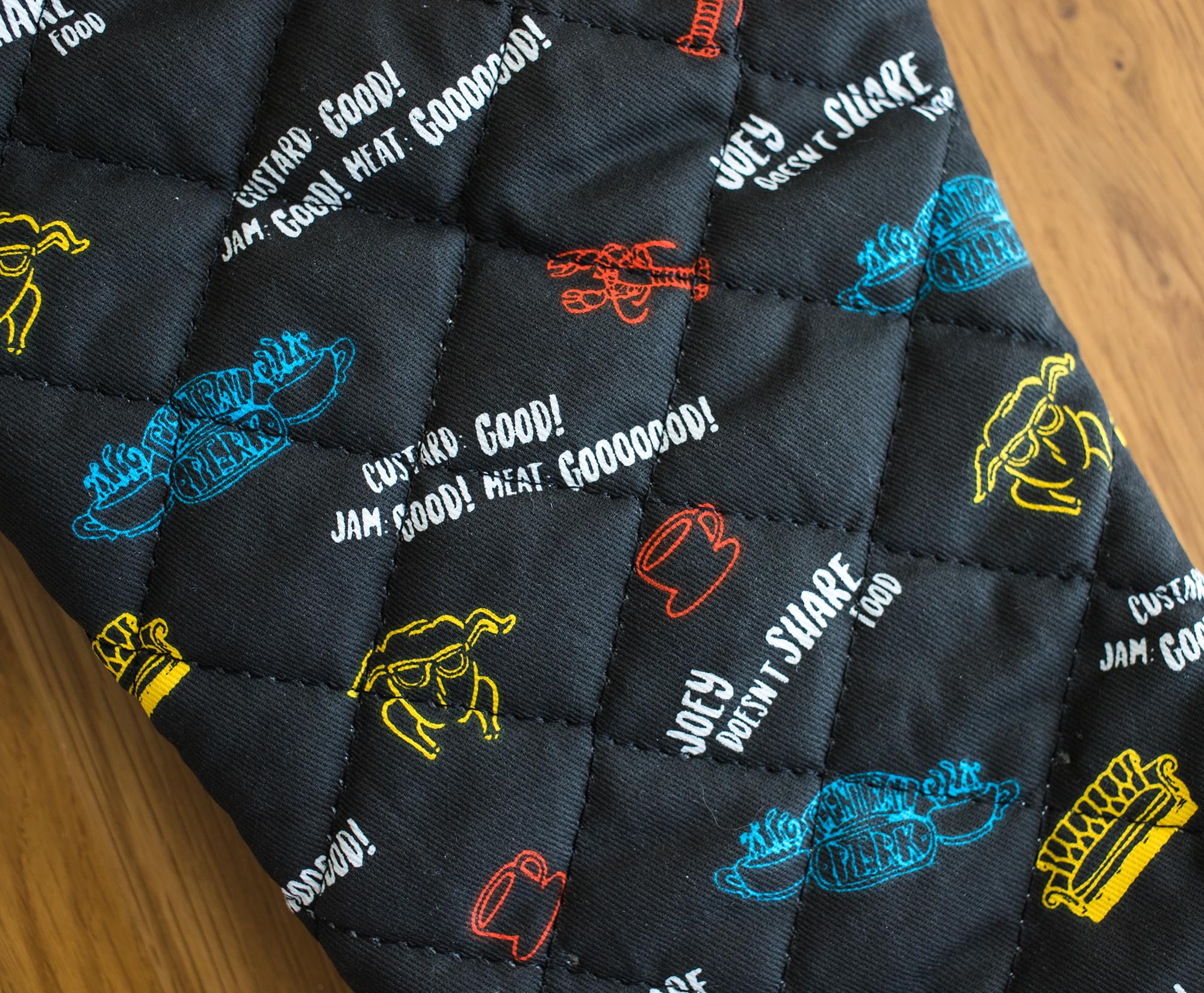 Friends Icons & Quotes Black Oven Mitt Glove