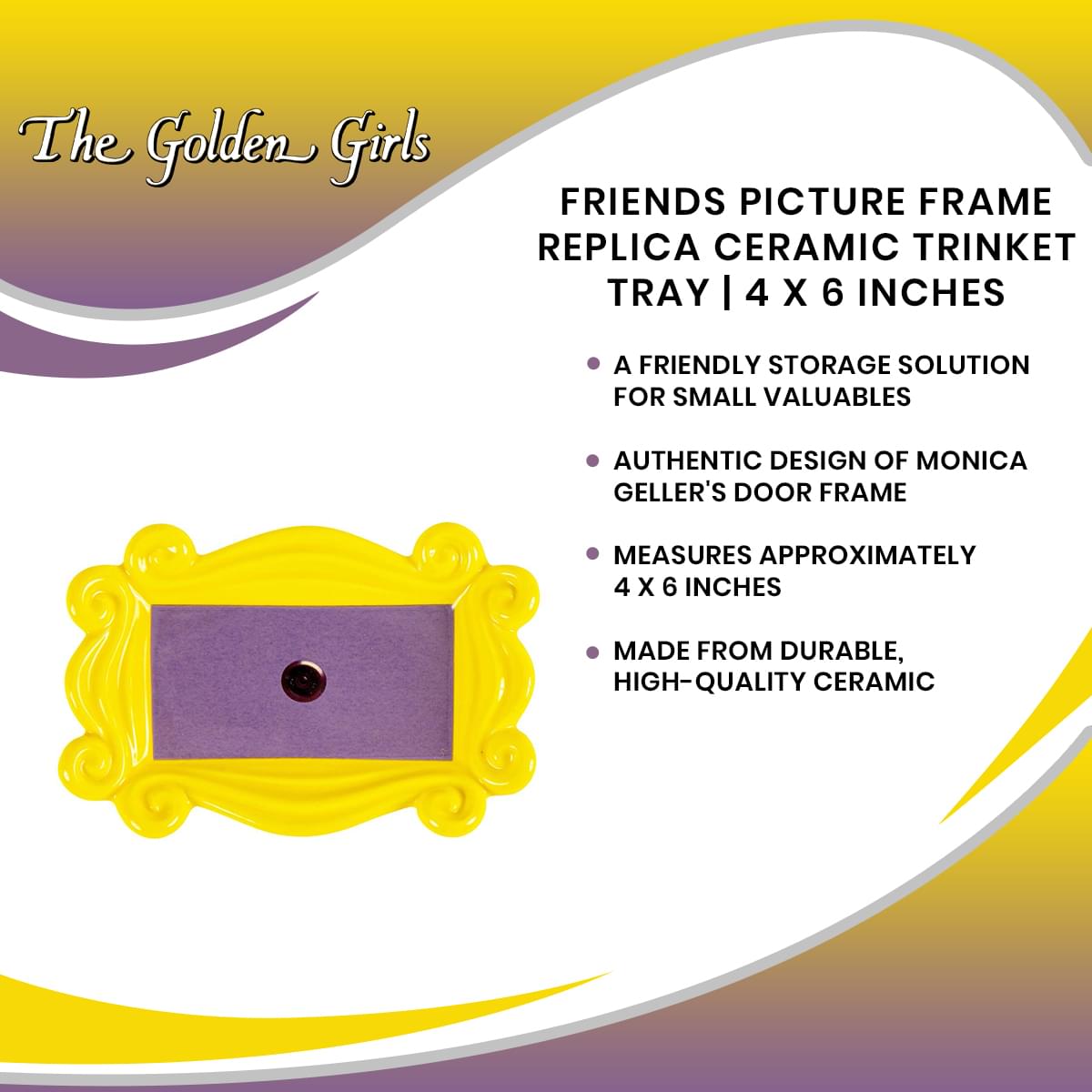 Friends Picture Frame Replica Ceramic Trinket Tray | 4 x 6 Inches